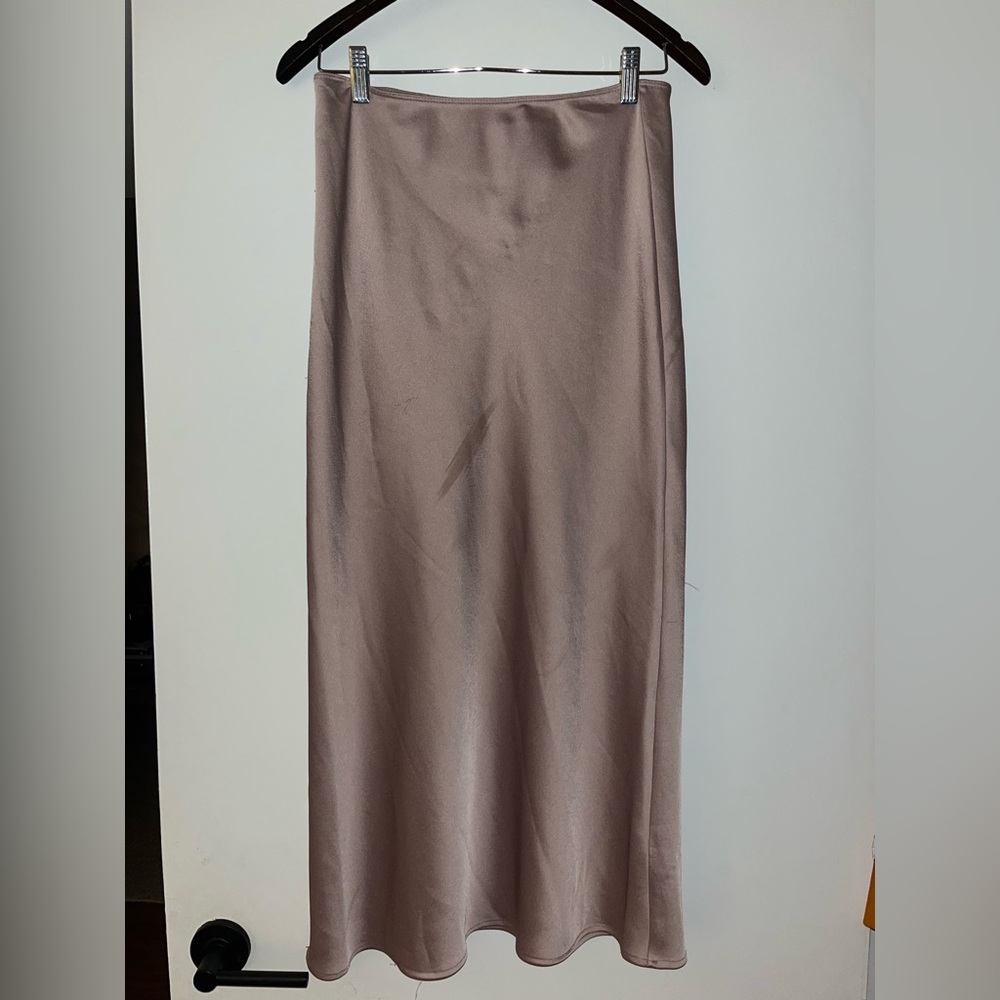 long satin skirt